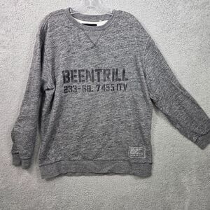 Been Trill Men's Gray Sweatshirt Embroidered #13 On back Size L